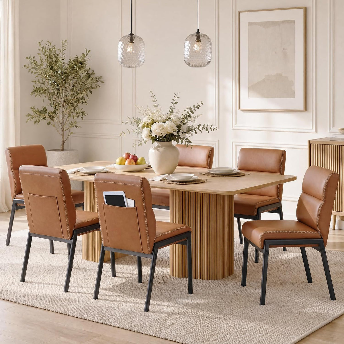 VASAGLE Dining Chairs Set of 6, Upholstered Kitchen Chairs