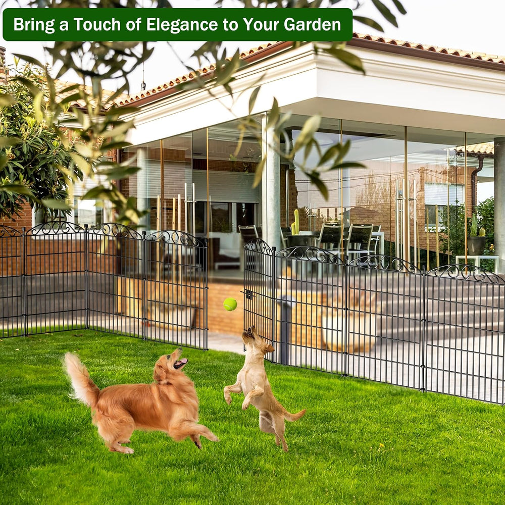12 Panel No Dig Decorative Garden Fence with Gate 36" H x 24.1'L for...