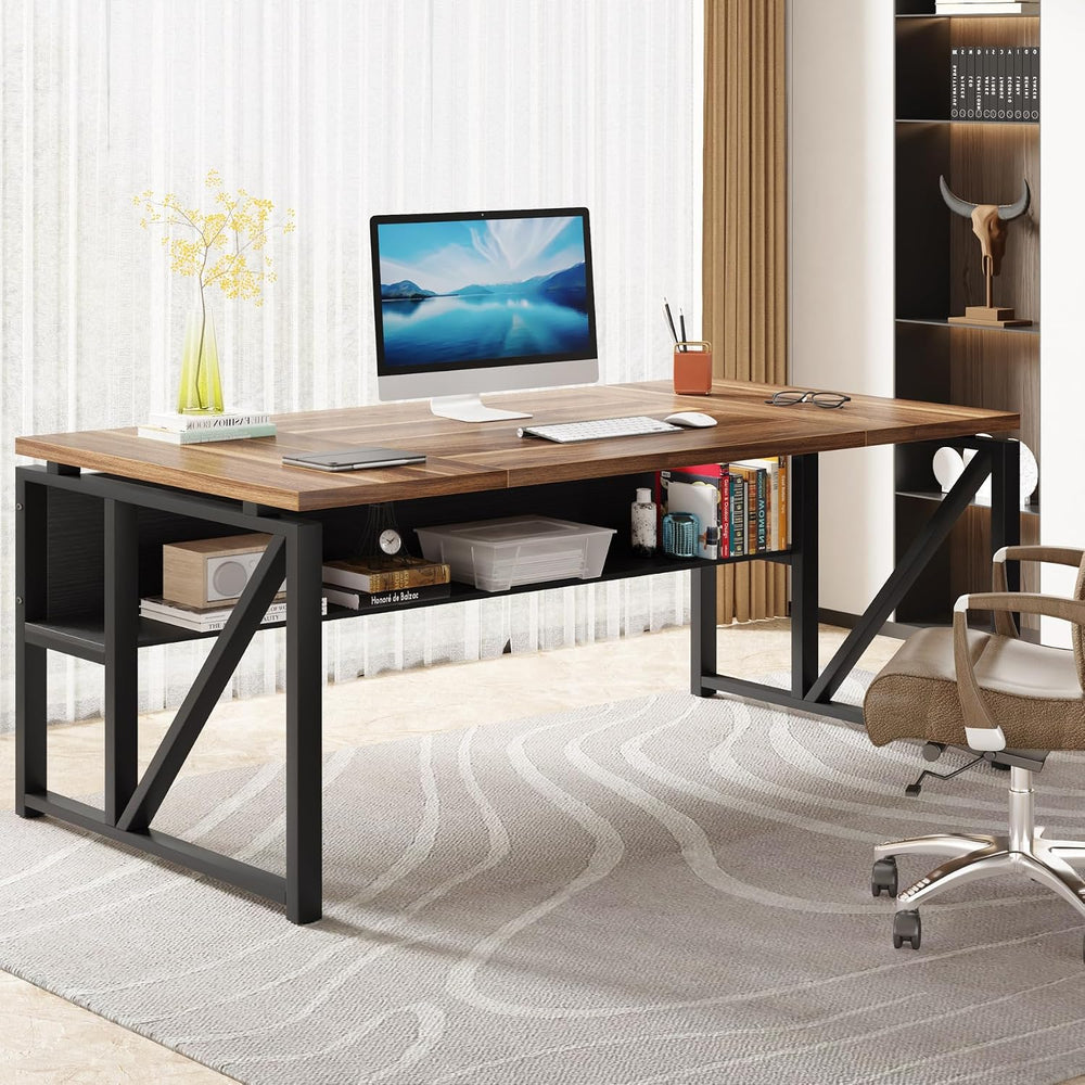 Tribesigns 63 inches Computer Desk with Bottom Storage Shelf Home Office Desk...