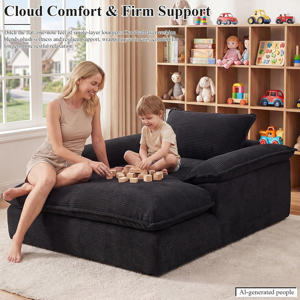 Oversized Chaise Lounge Chair Indoor, 67" Boneless Chair