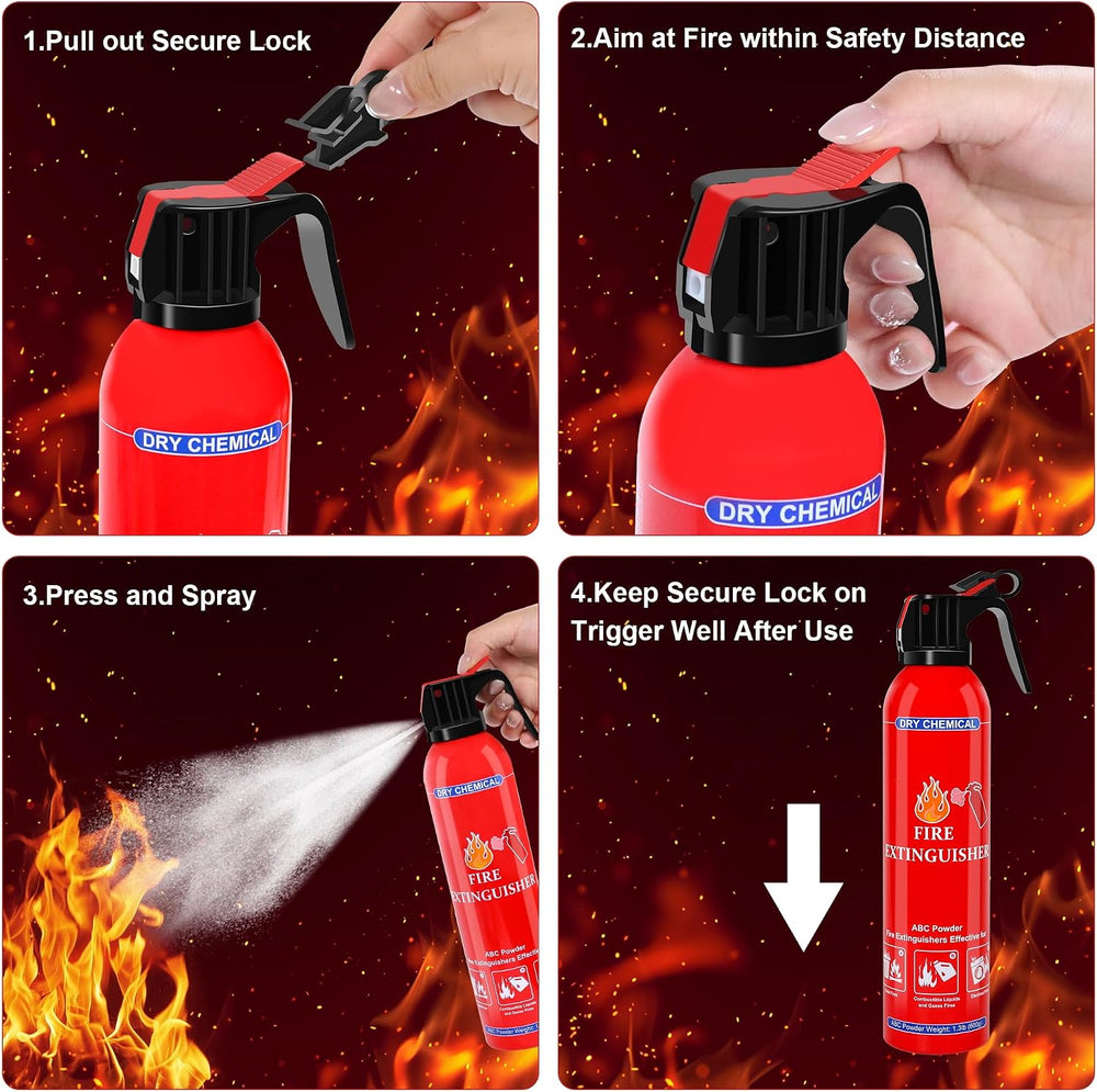 2 Pack ABC Dry Chemical Fire Extinguishers with Mount