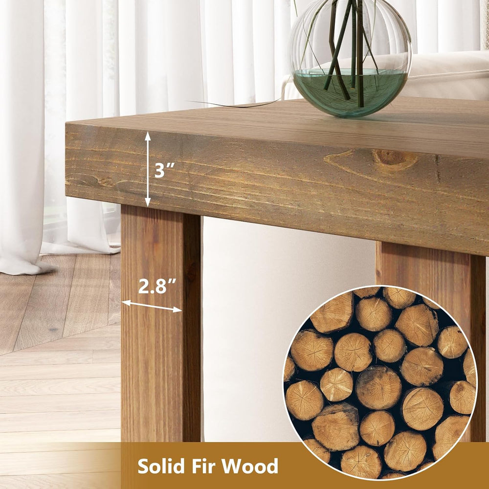 HOKYHOKY Set of 2 Solid Wood End Table, 2-Tier Farmhouse Side Table