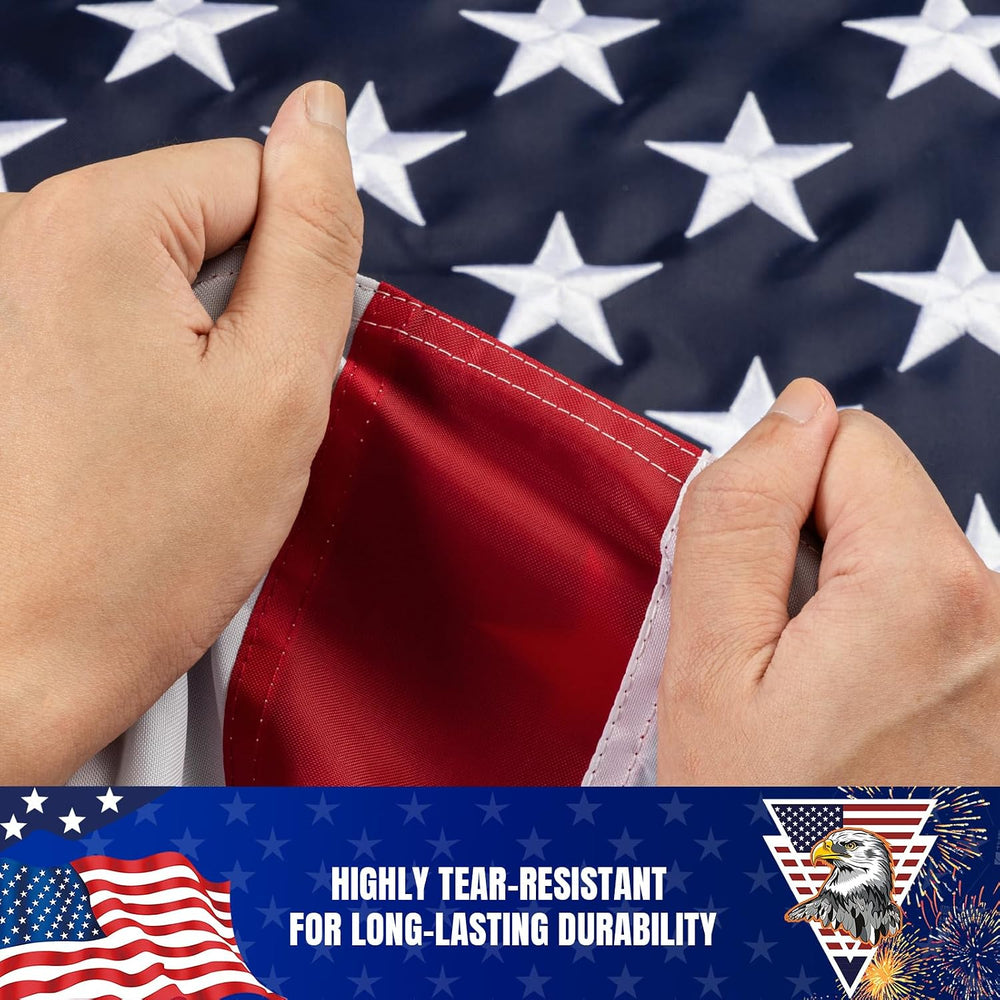 American Flag 5x8ft for Outside, Heavy Duty Nylon High Wind US Flag