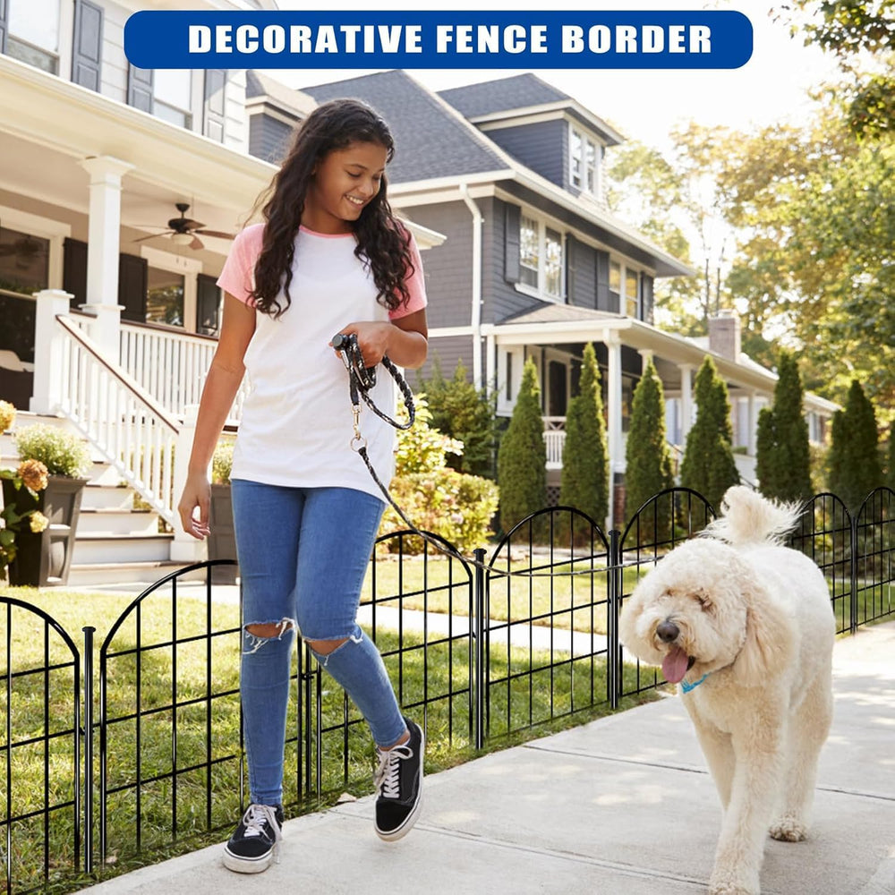 17in X 28ft Decorative Garden Fence, 26 Panels Rustproof Metal No Dig Fence, ...