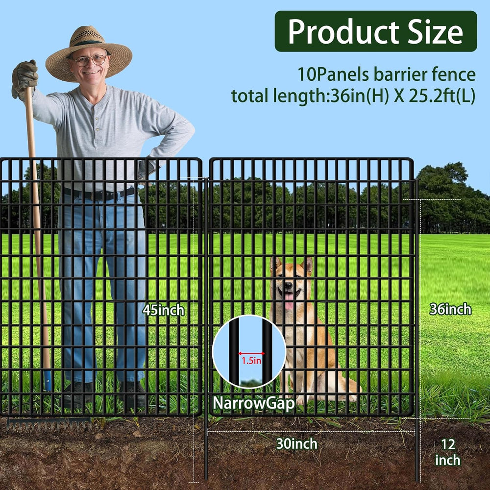 ULIOK 10 Panels No Dig Decorative Garden Fences, Dog Fence Outdoor for Yard, ...