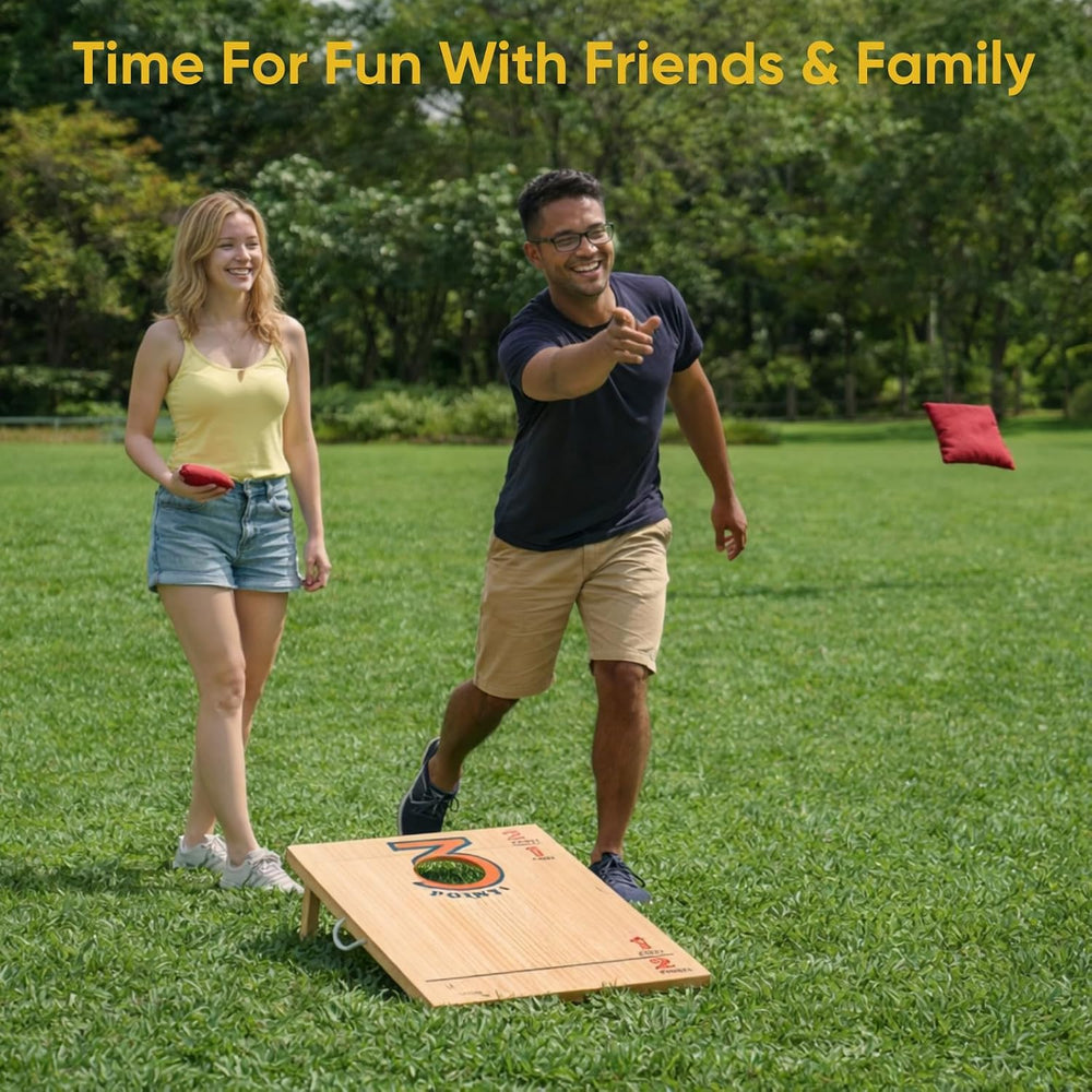 Regulation Cornhole Board Set - Dare to Play at 4x2 ft or 3x2 ft
