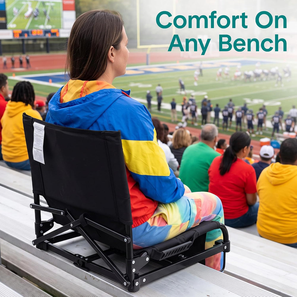 SereneLife Stadium Seats with Back Support, Padded Bleacher Chair with Backre...