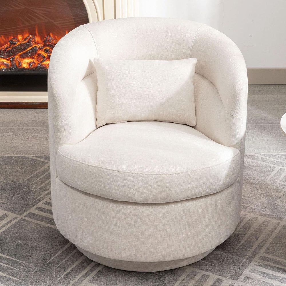 CANMOV Swivel Accent Chair, 360 Degree Round Swivel Barrel Chair with Pillow,...