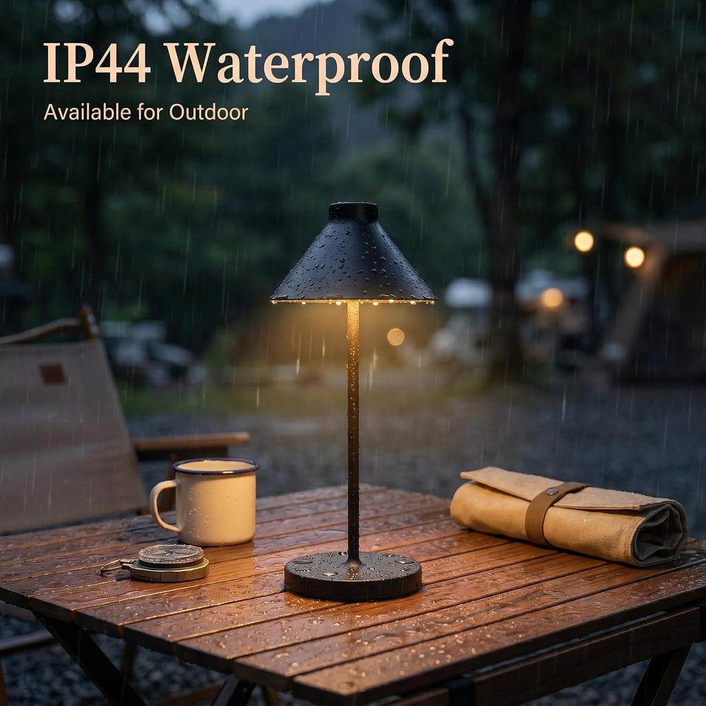 WEILAILUX Rechargeable Mini Cordless Desk Lamp, IP44 Waterproof (Gold)