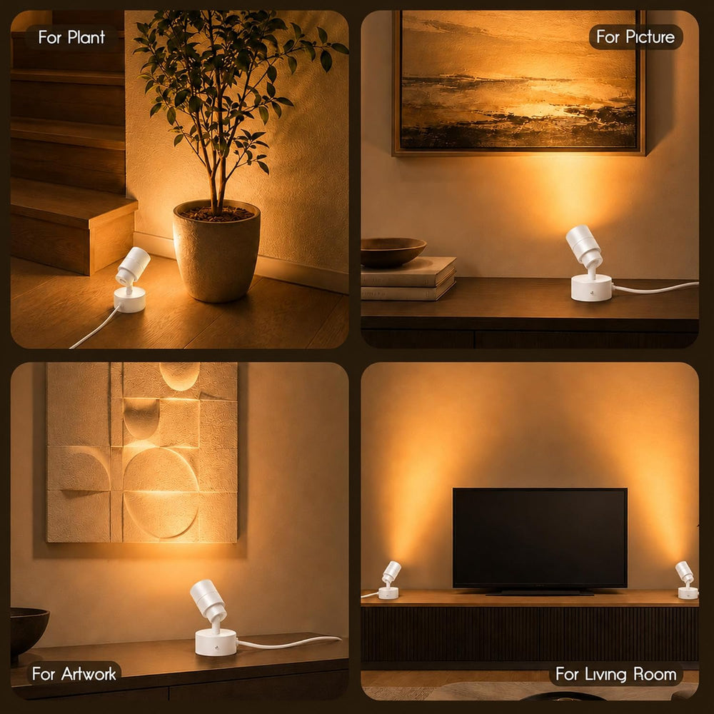 2-Pack Spot Lights Indoor, 5W Plants Uplighting Indoor with Remote Control