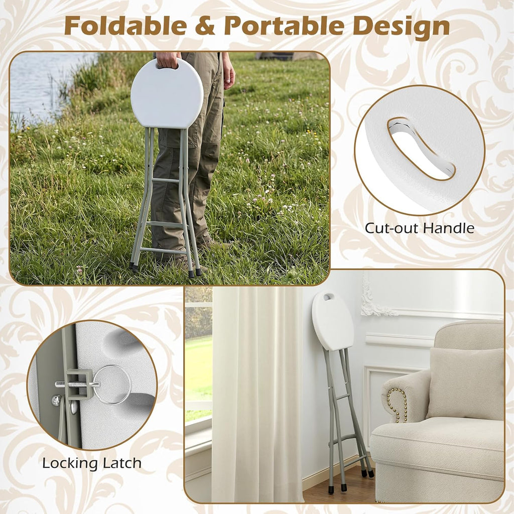 Goplus Extra Tall 28 inch Folding Stool for Adults