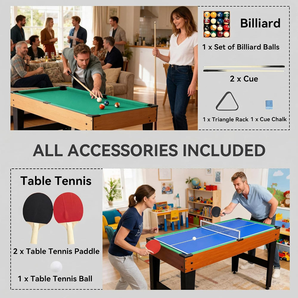 Soozier 5-in-1 Multi Game Table, 53" Combo Game Table Set with Accessories