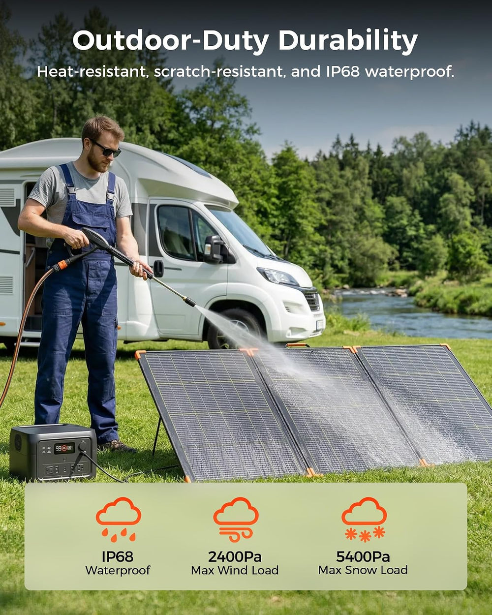 ZOUPW 230W Bifacial Portable Solar Panel N-Type 16BB for Power Station