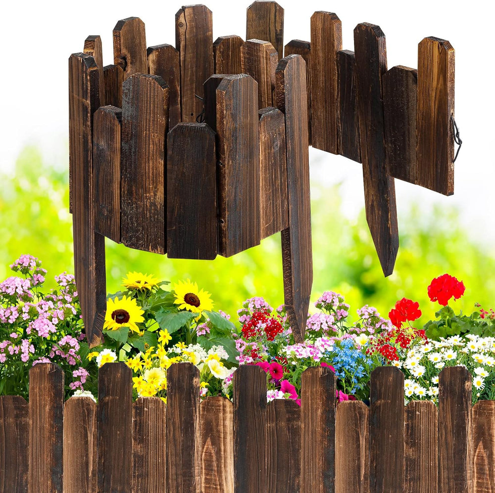 Bucherry 8 Pcs Wood Garden Edging Border No Digging Landscape Edging