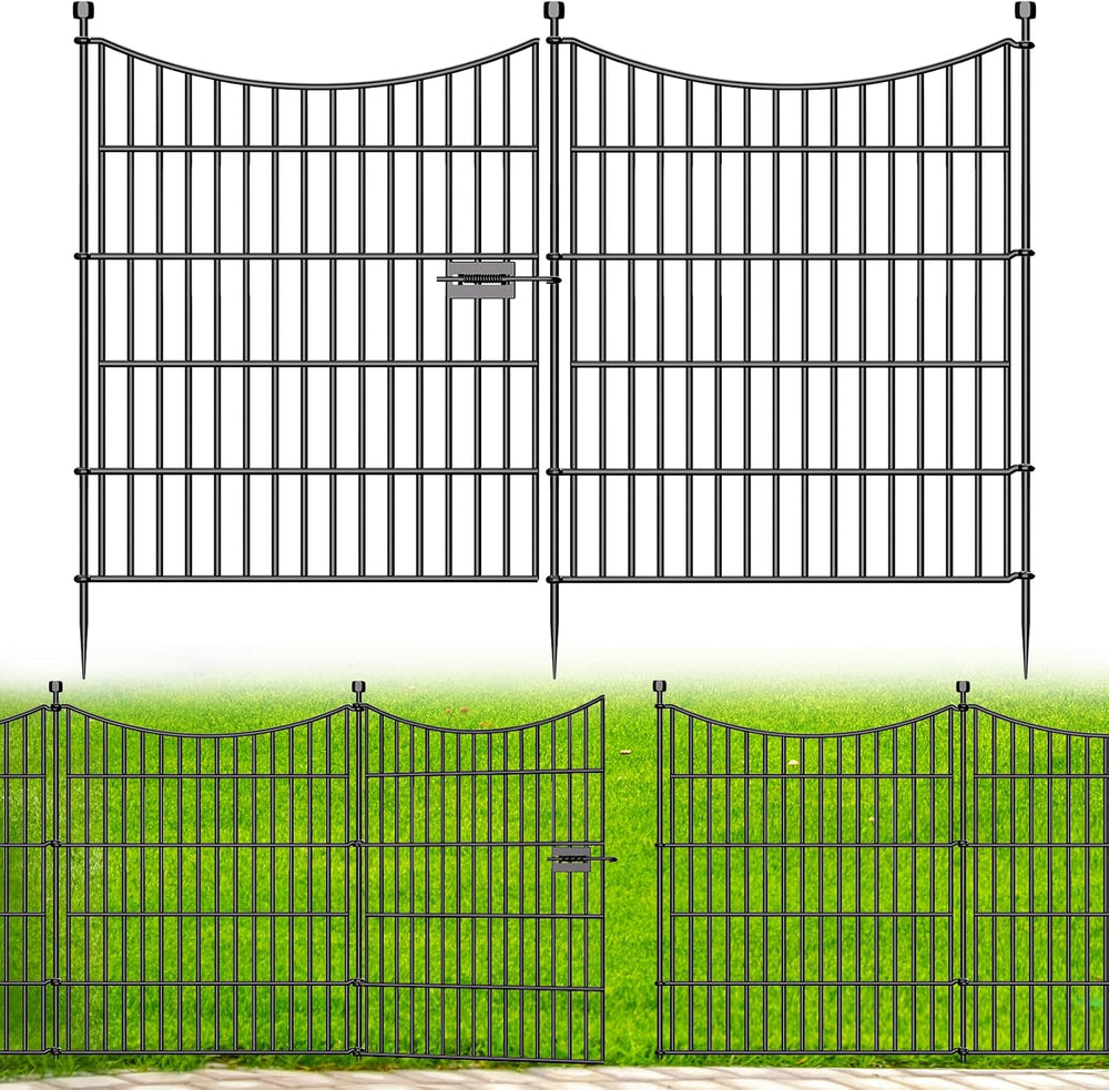 No Dig Dog Fence Outdoor for Yard with Gate, 32 in(H) X 35.4 ft(L)
