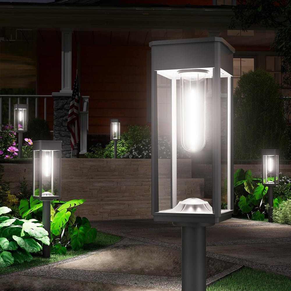 NEWMESSI Solar Pathway Lights Outdoor, 8 Pack, Cool White, 3 Heights, IP65