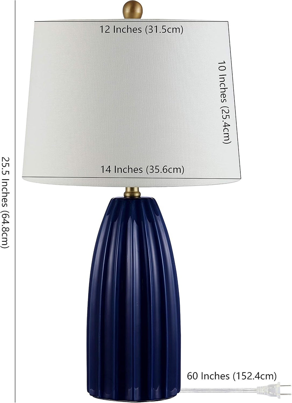 SAFAVIEH Kayden Table Lamp, 25.5" Navy Blue TBL4343B