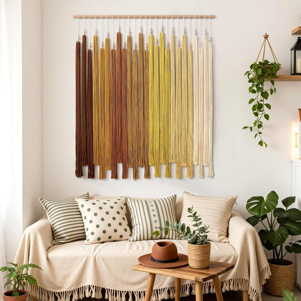 Macrame Wall Hanging Large Boho Home Decor Aesthetic Modern Chic Wall Art