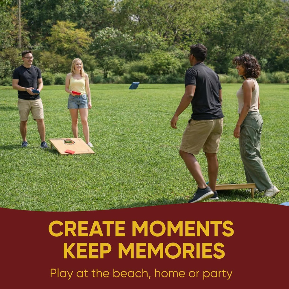 Regulation Cornhole Board Set - Dare to Play at 4x2 ft or 3x2 ft