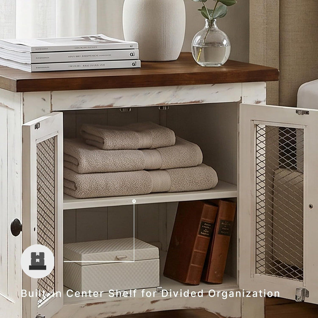 Signature Design by Ashley Wystfield End Table with Storage, White/Brown