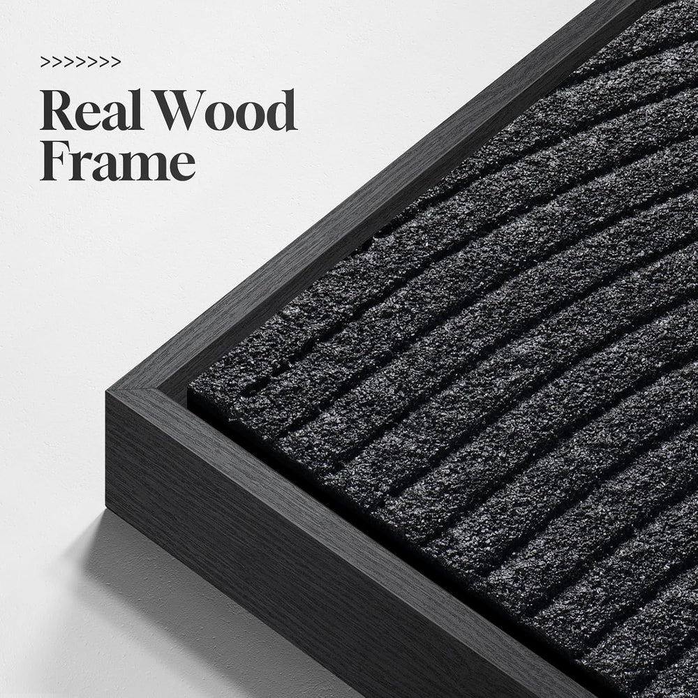 Large Framed 3D Black Abstract Wall Art for Living Room Horizontal 60x30 In