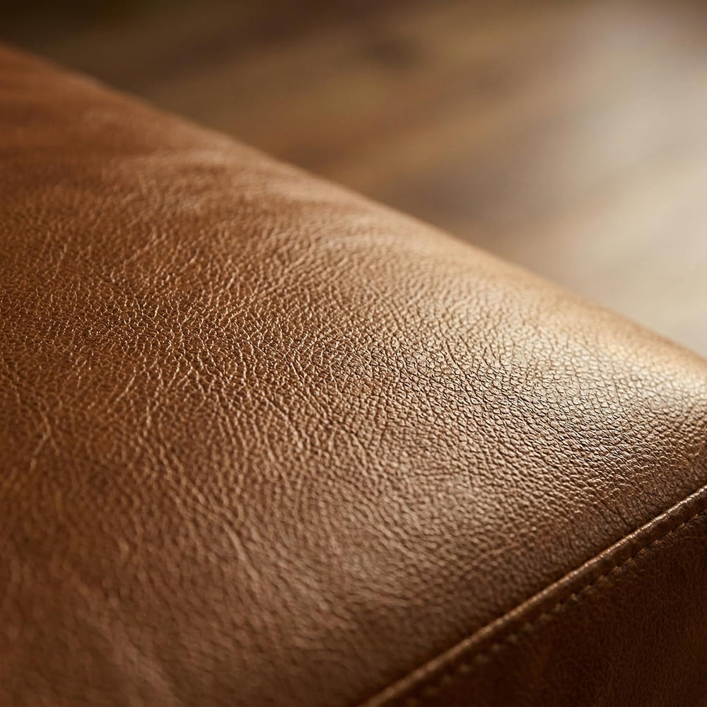 HNY Brown Faux Leather Tufted Accent Chairs