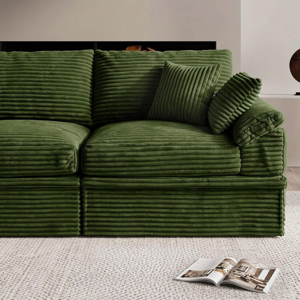 71" Modular Loveseat Sofa with Storage, 2-Seater Boneless Couch with Ott...