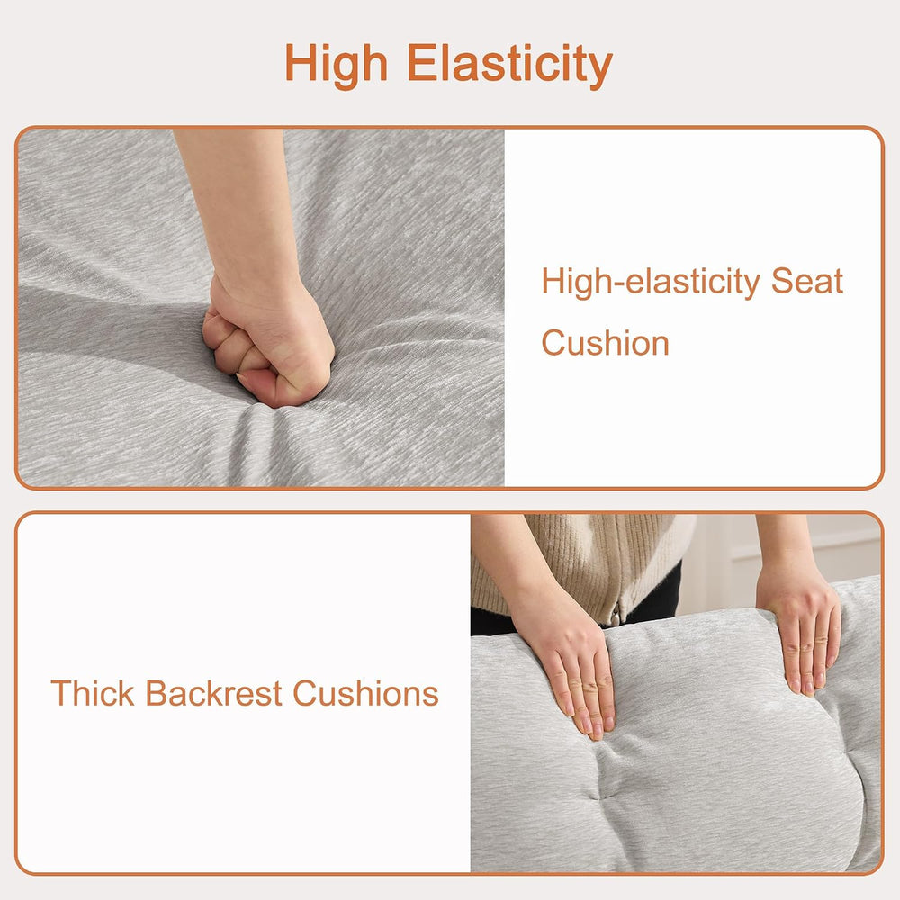30" Modular Cloud Accent Chair with Ottoman, Deep Seat Tufted Chenille S...