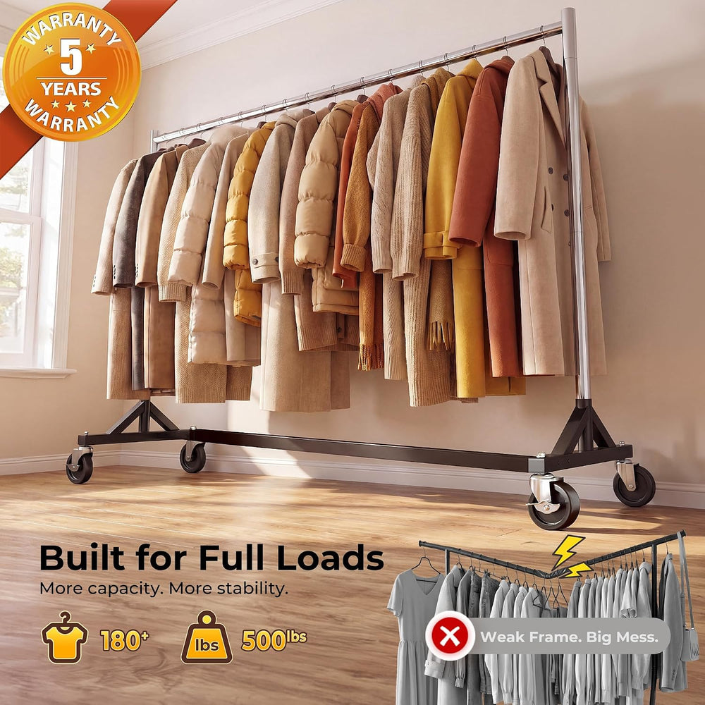 HOKEEPER Clothes Rack Z Rack Heavy Duty Clothing Rack with Lockable Wheels