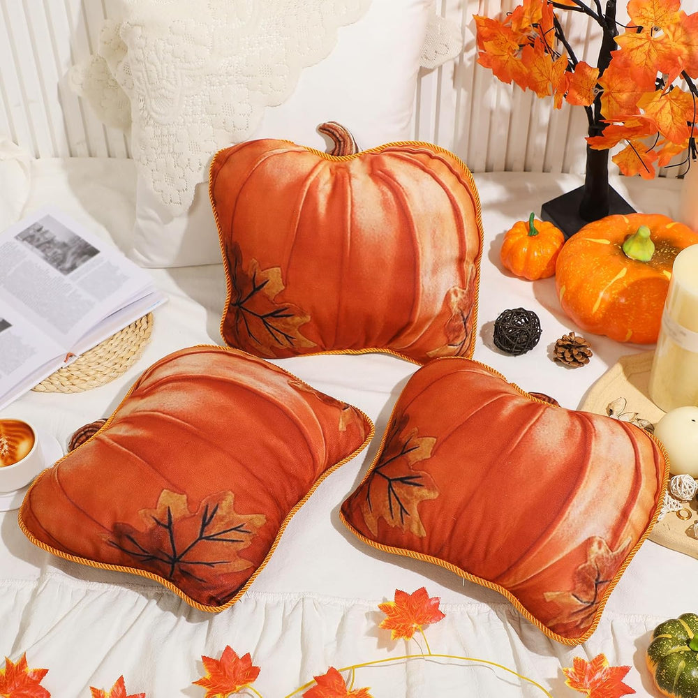 Yousoontic 3pcs Fall Shaped Throw Pillow 12"thanksgiving Pillow with Insert