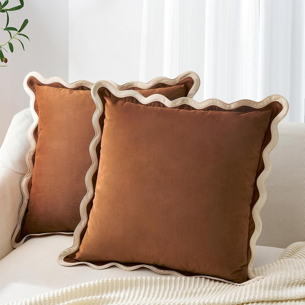 MONDAY MOOSE Decorative Throw Pillow Covers Cushion Cases, Set of 2 Soft Velv...