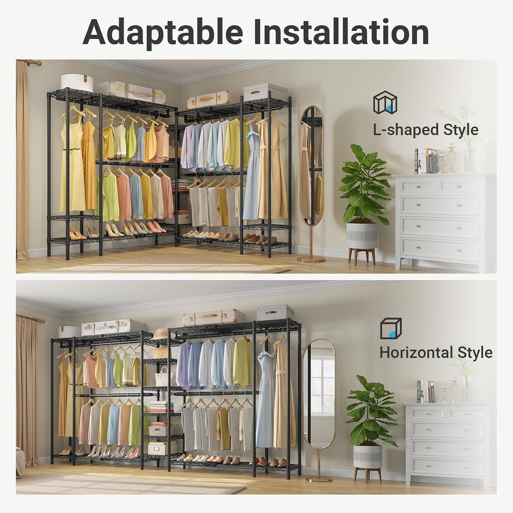 VIPEK X5 Extra Large Expandable Clothes Rack, Closet Organizer System Black