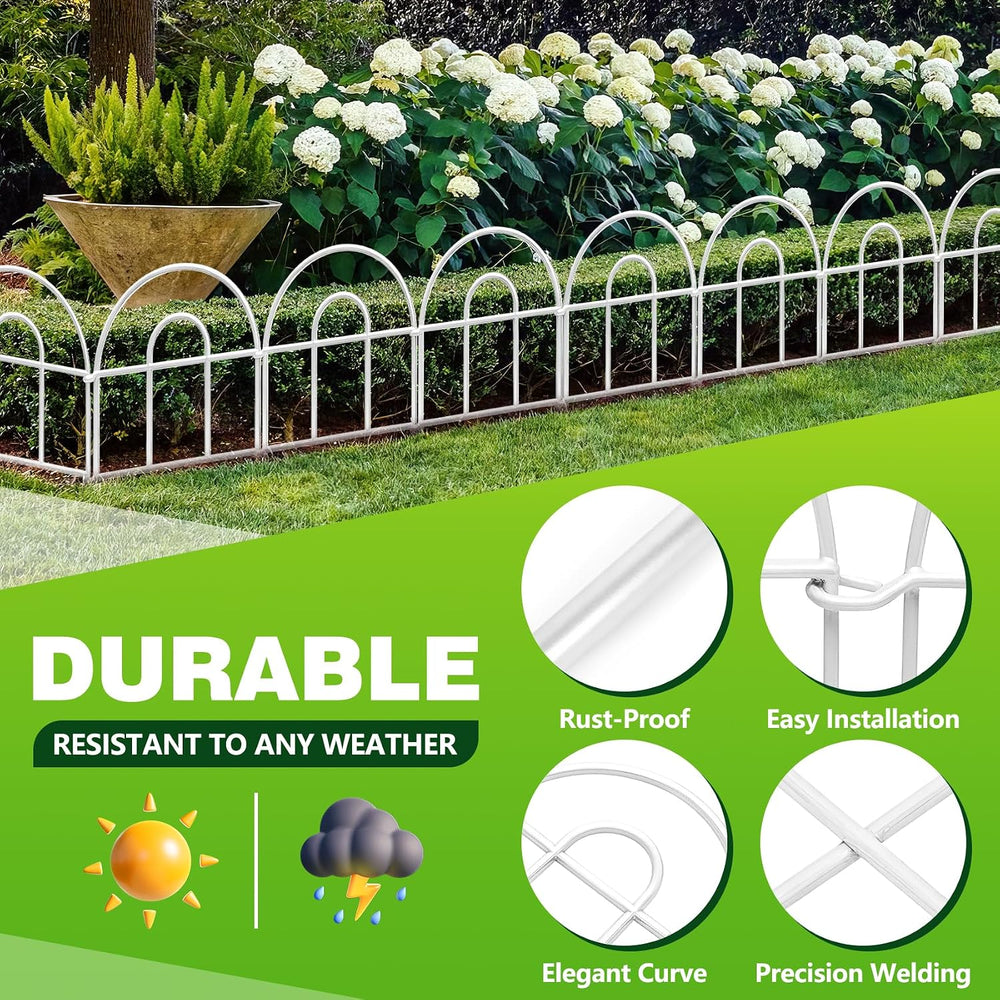 Decorative Garden Fence 32.5ft x 17in - 30 Pack Rustproof Metal No Dig Fence ...