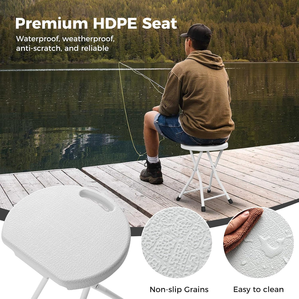 Goplus Folding Stool, 4 Pack 18 inch Foldable Camping Stool for Adults with 4...