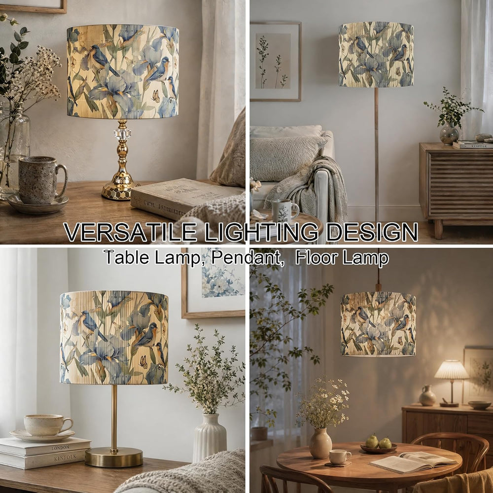 Bamboo Lamp Shade with Elegant Art Deco Design,11.8 x 9 Inch,