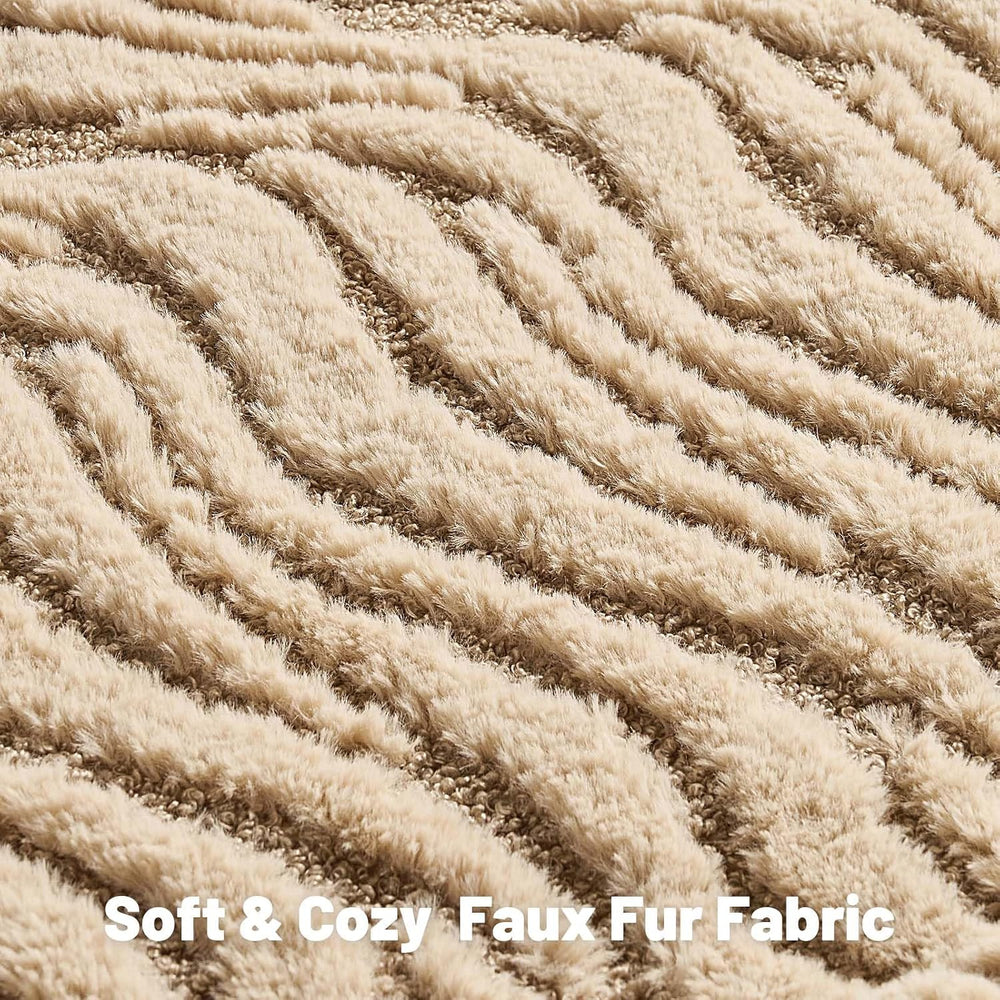 FUTEI Pack of 2 Faux Fur Throw Pillow Covers 20x20 Inch, Khaki