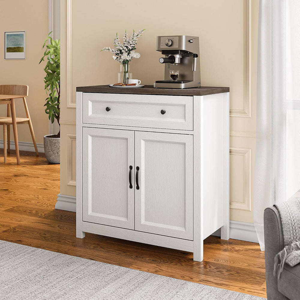 Gizoon Storage Cabinet with Adjustable Shelf, 2-Door Farmhouse Buffet