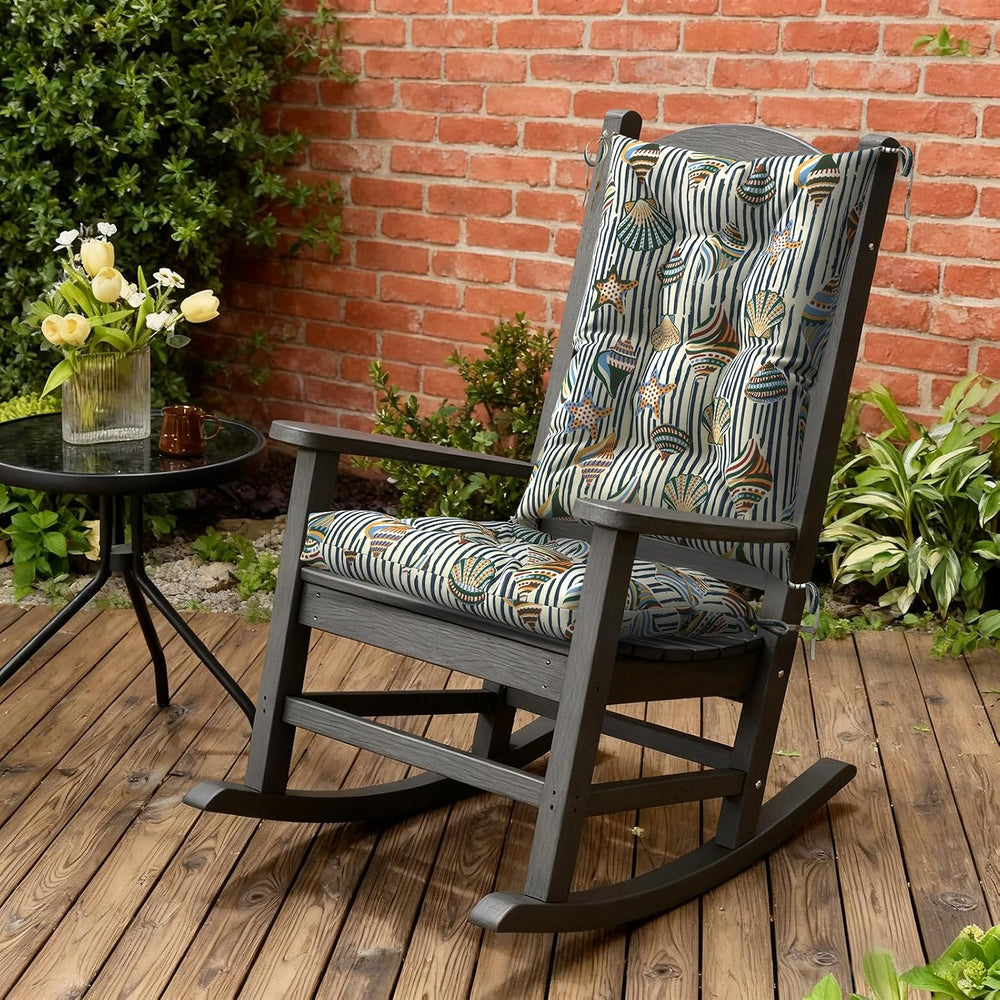 DYTXIII Set of 2 Rocking Chair Cushions for Outdoor/Indoor Use, Water Repelle...