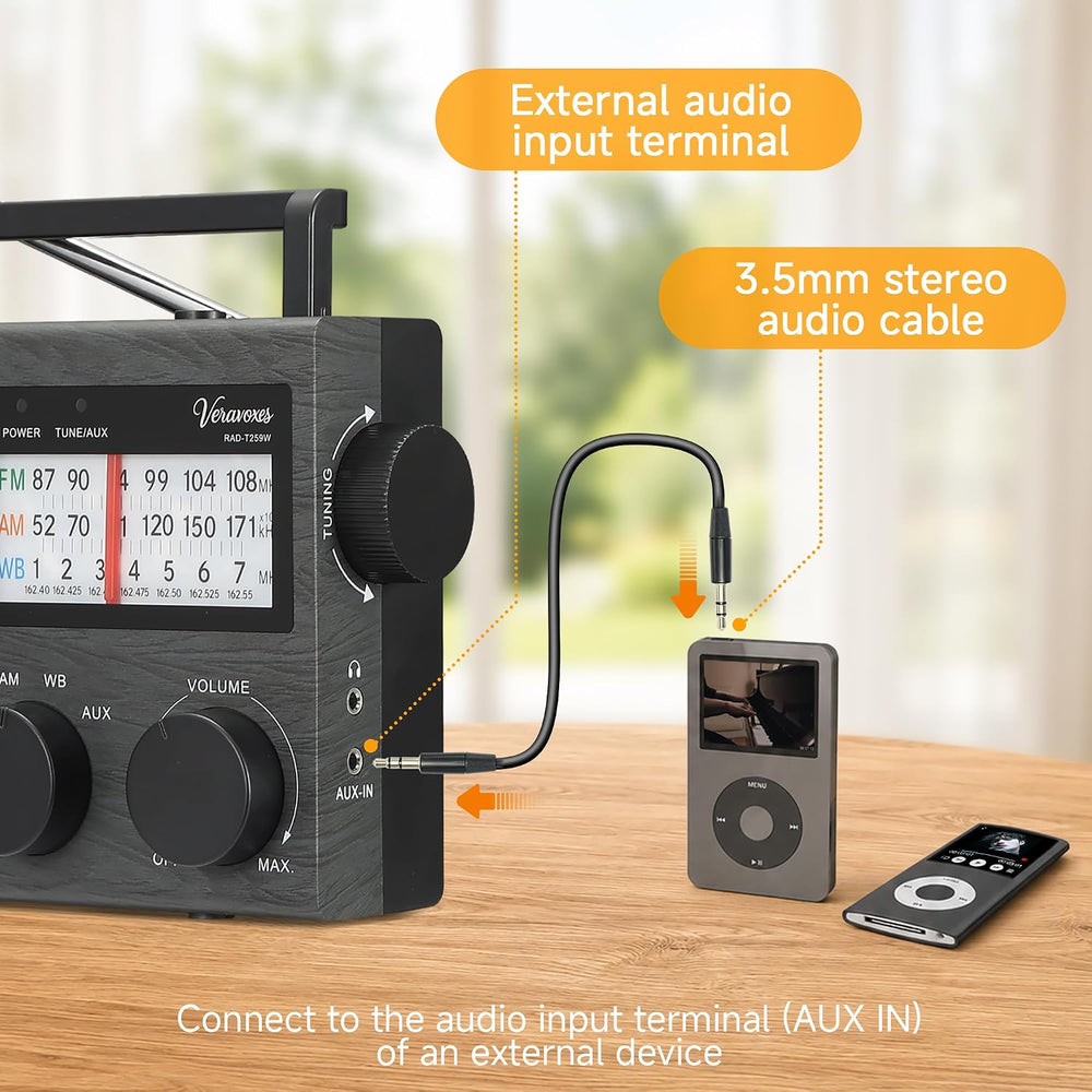 Portable NOAA Weather AM FM Radio AC & Battery Powered