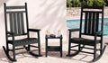 SERWALL Comfortable Outdoor Rocking Chairs Set of 3, Black