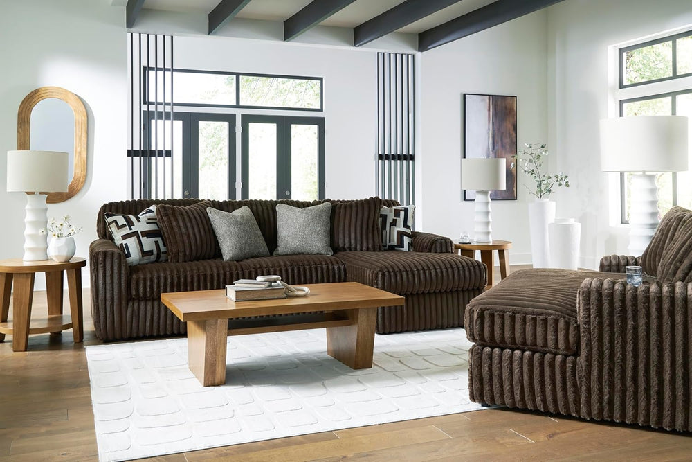 Signature Design by Ashley Oversized Chaise Lounge Chair, Chocolate Brown