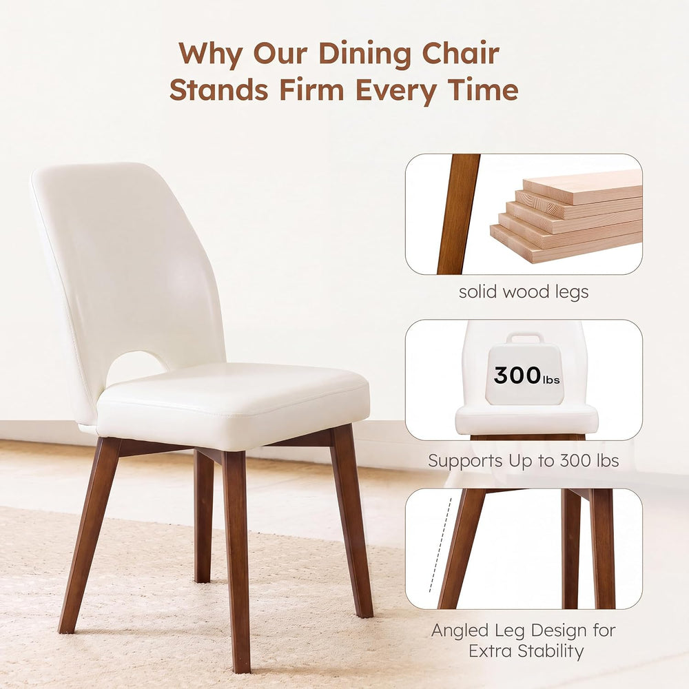 Dining Chairs Set of 4, Upholstered Kitchen Chairs, White