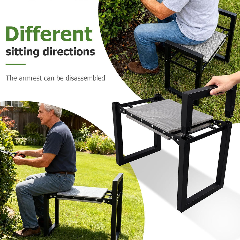LLARGUEST Garden Kneeler and Seat,Heavy Duty Foldable Kneeling Chair with Han...
