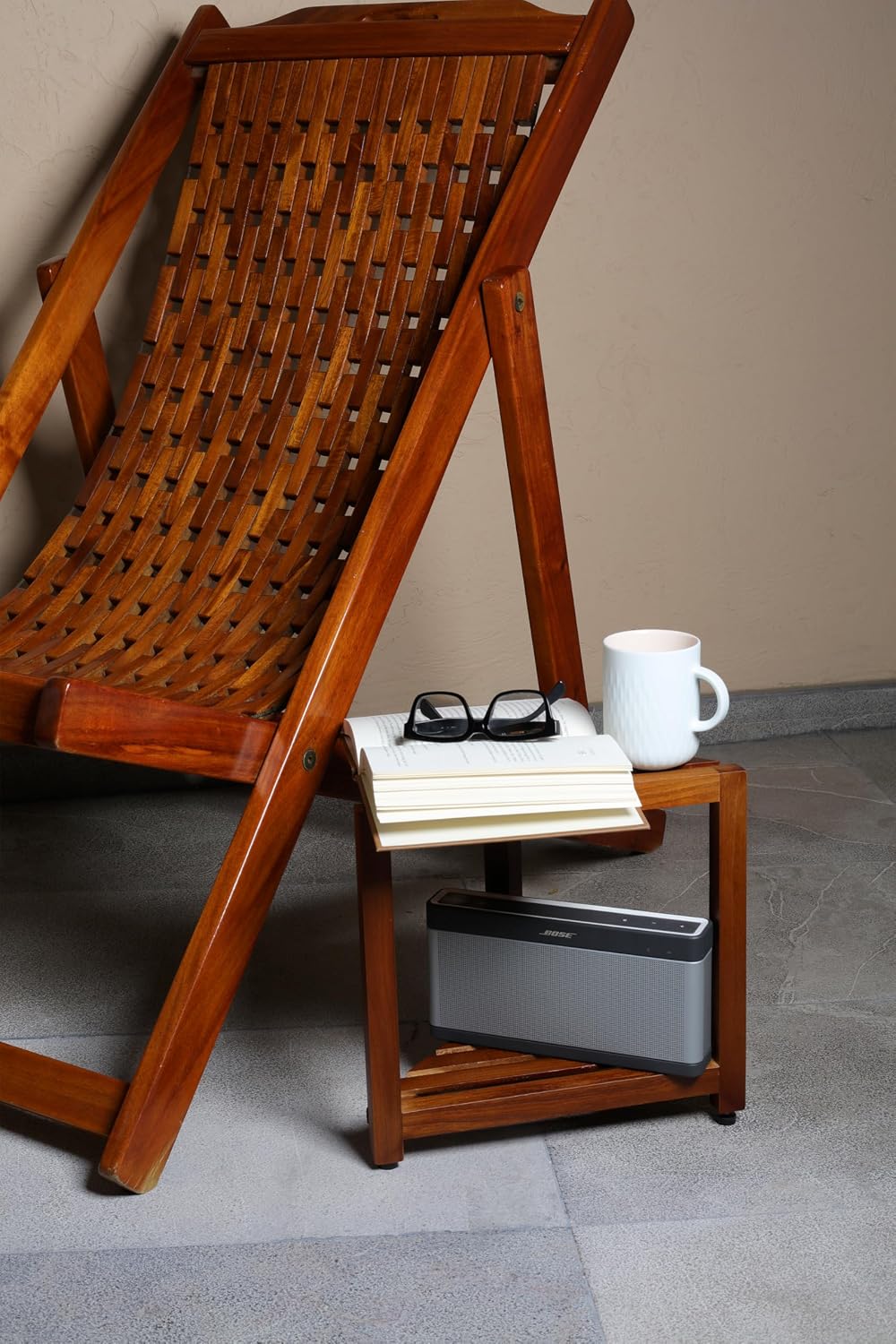 Small Teak Corner Shower Stool for Shaving Legs - 12.4-Inch Wooden Foot Rest ...