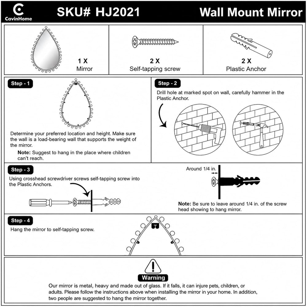24x36 inch Teardrop Wall Mirror, Antique Gold Beaded Ball Frame