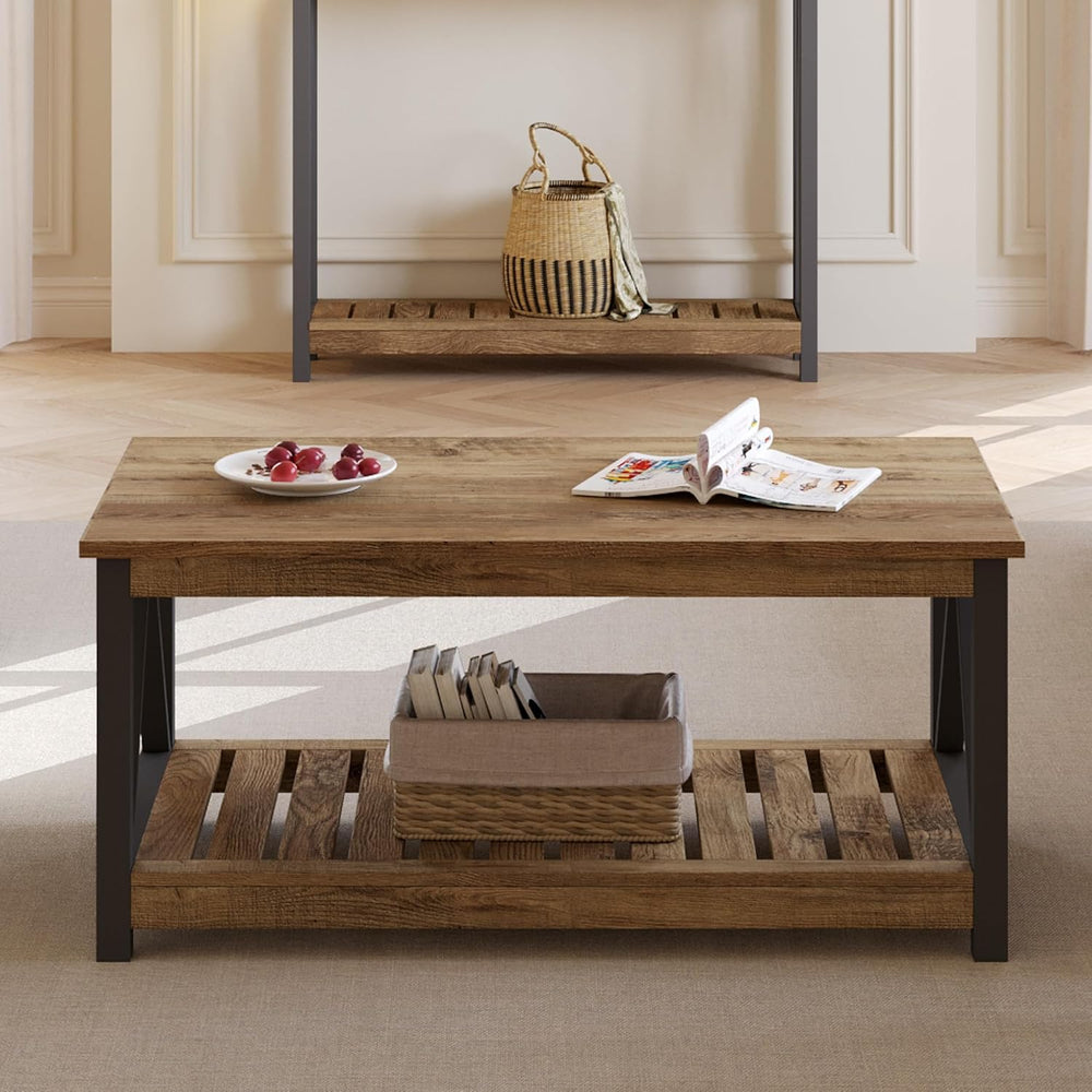 ChooChoo 40" Farmhouse Coffee Table with A-Frame Design for Living Room