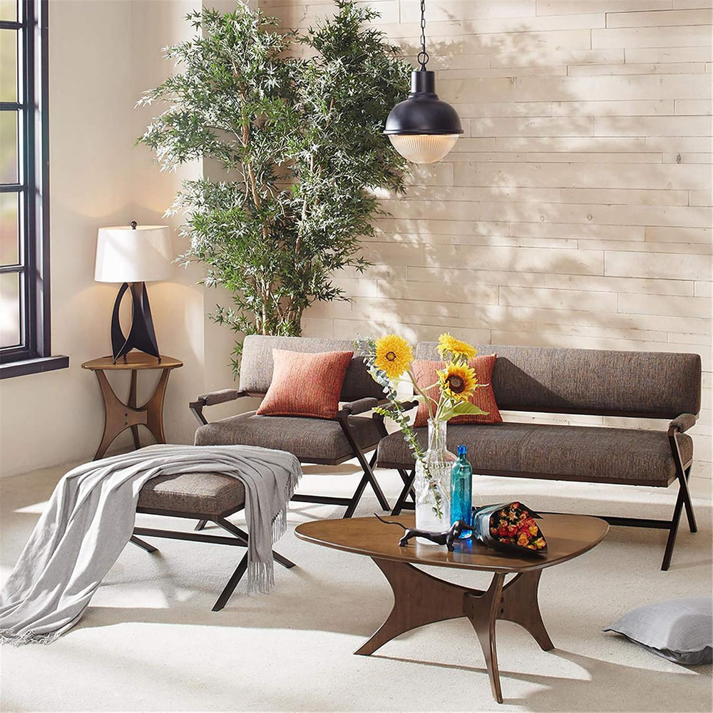 INK+IVY Blaze Triangle Wood Coffee Table Plywood with Wood Veneer Legs, Mid-C...