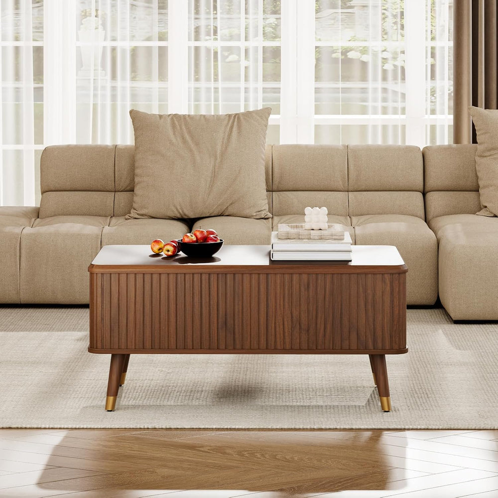 JOINICE 38" Lift Top Coffee Table with Storage for Living Room,Walnut