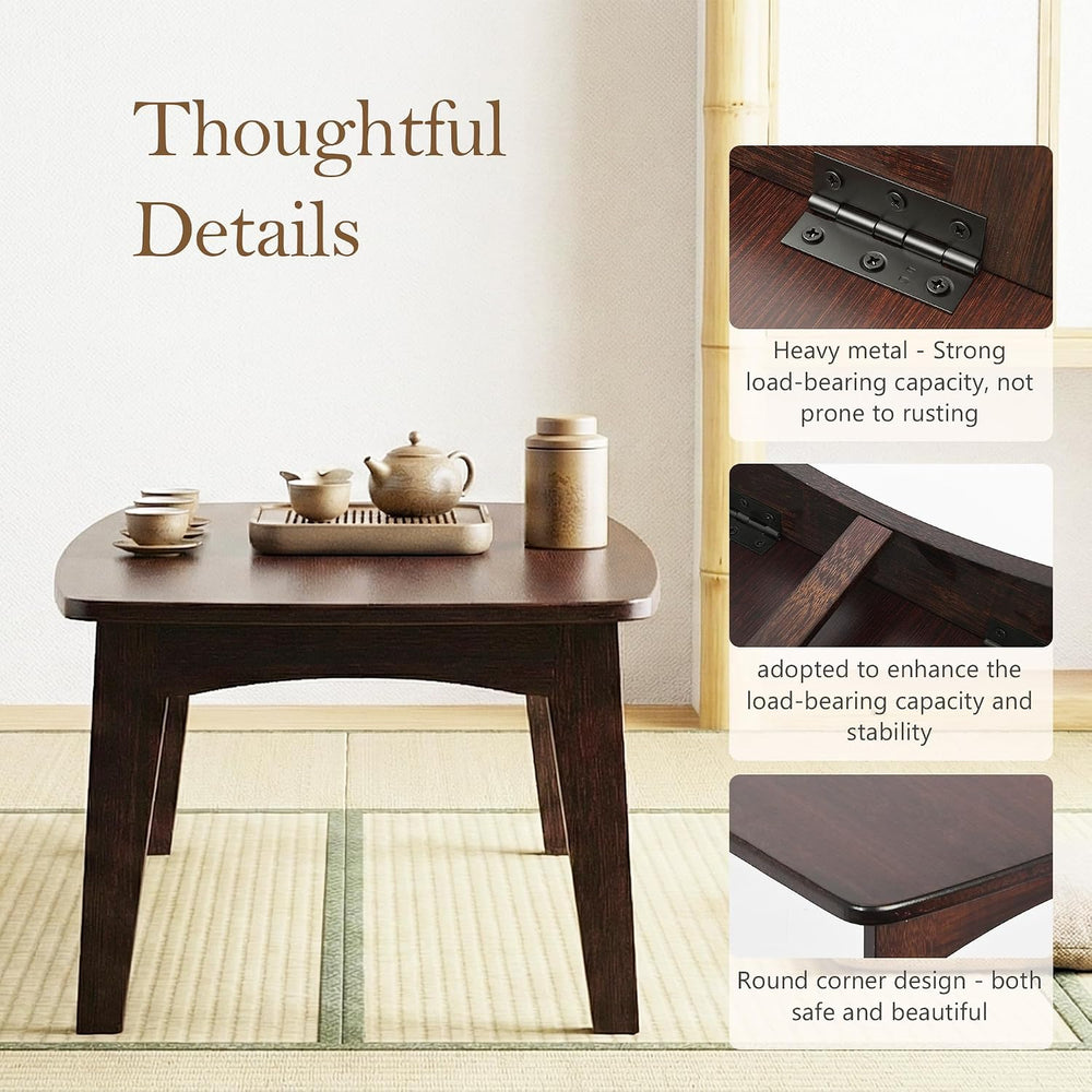 Japanese Floor Table, No Assembly Japanese Folding Table, Foldable