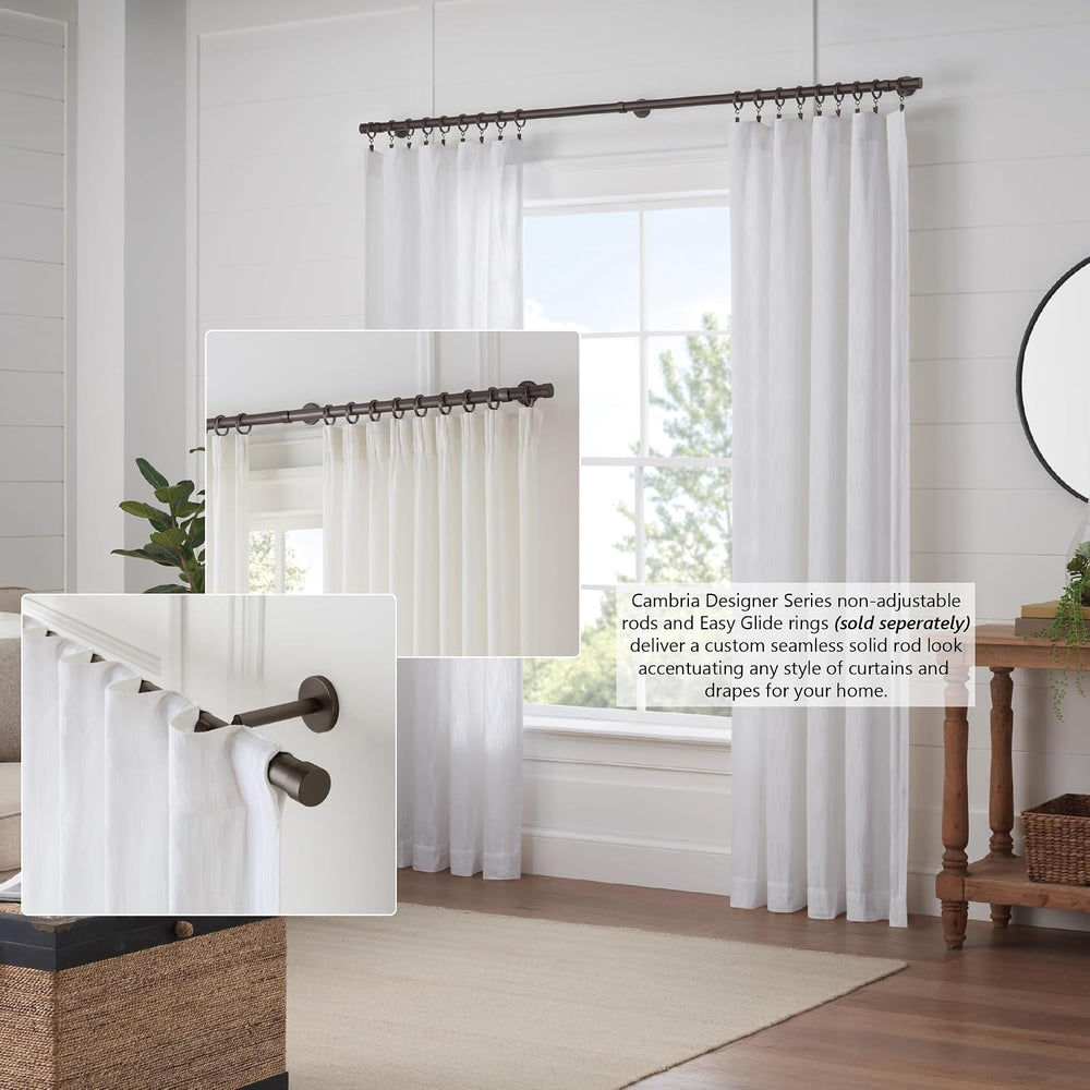 Cambria Designer Matte Brown Luxury Fixed Length Curtain Rod - 3.5 ft